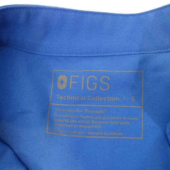 Figs Rafaela Blue Sleeveless Mandarin Collar Scrub Top Women Size S Pockets - Picture 5 of 8